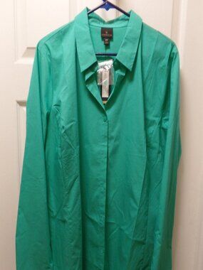 *NWT* Worthington 20 Tall Peacock Green Button Front Man Tailored Classic Shirt